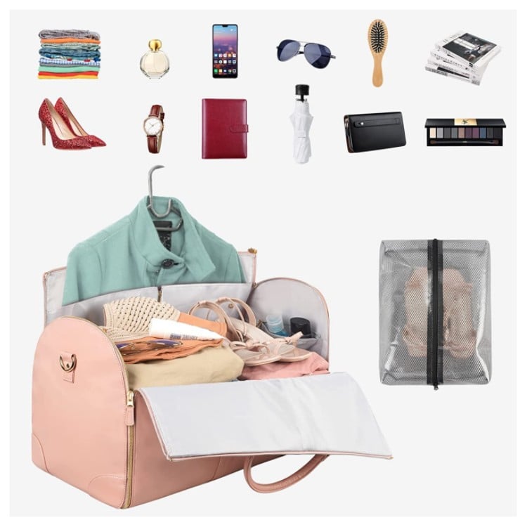 2 in 1 Foldable PU Leather Duffle Bag