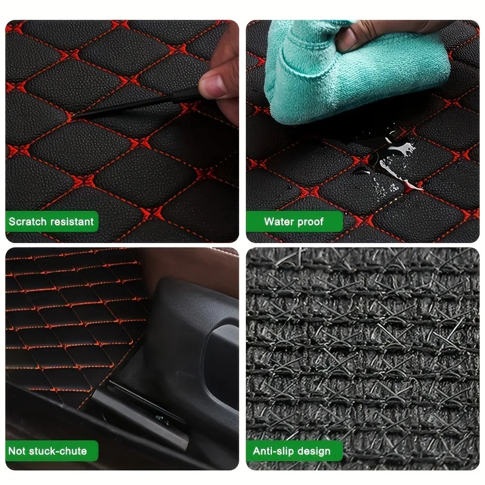 5-piece waterproof leather car mat set