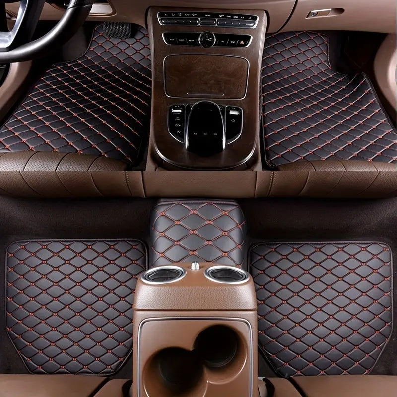 5-piece waterproof leather car mat set