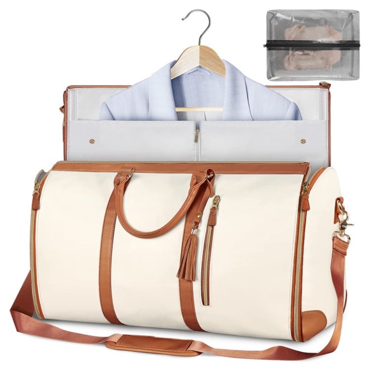 2 in 1 Foldable PU Leather Duffle Bag