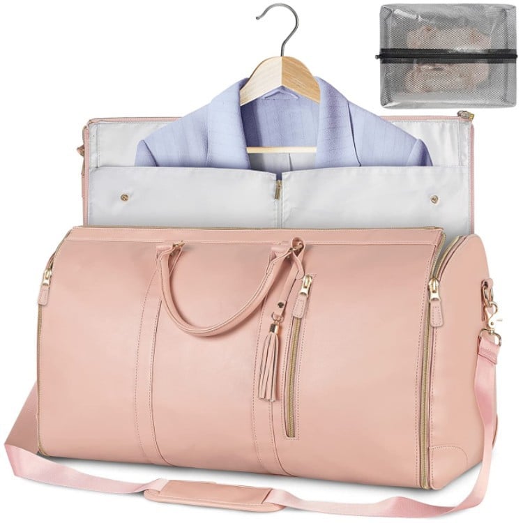 2 in 1 Foldable PU Leather Duffle Bag