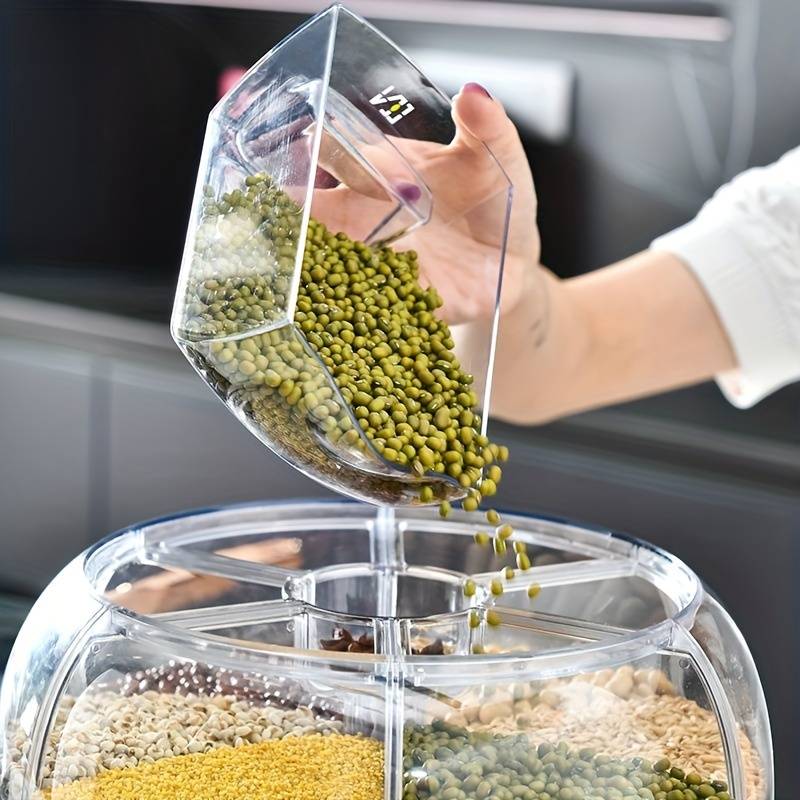 HexaDome 360° Rotating Grain Storage Container and Dispenser