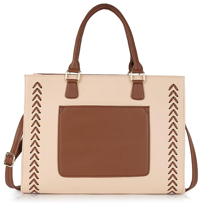 Trendy Two-Tone Office Laptop Tote