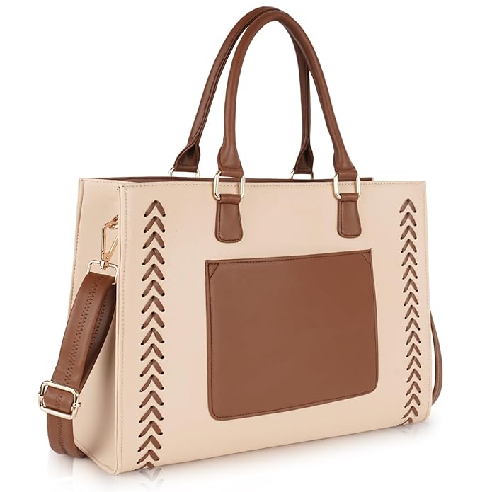 Trendy Two-Tone Office Laptop Tote