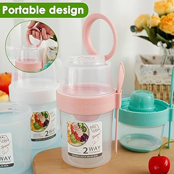 Dual-Compartment Smart Meal Multicolor Containers (Set of 3)