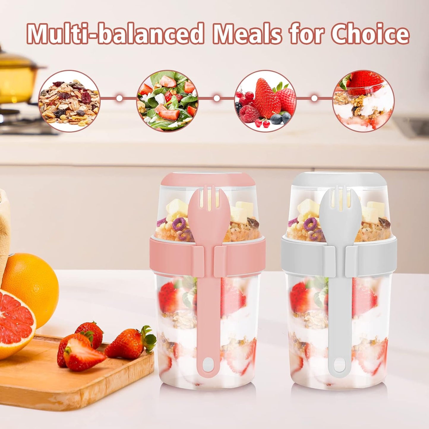 Dual-Compartment Smart Meal Multicolor Containers (Set of 3)