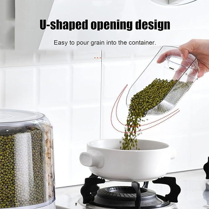 HexaDome 360° Rotating Grain Storage Container and Dispenser