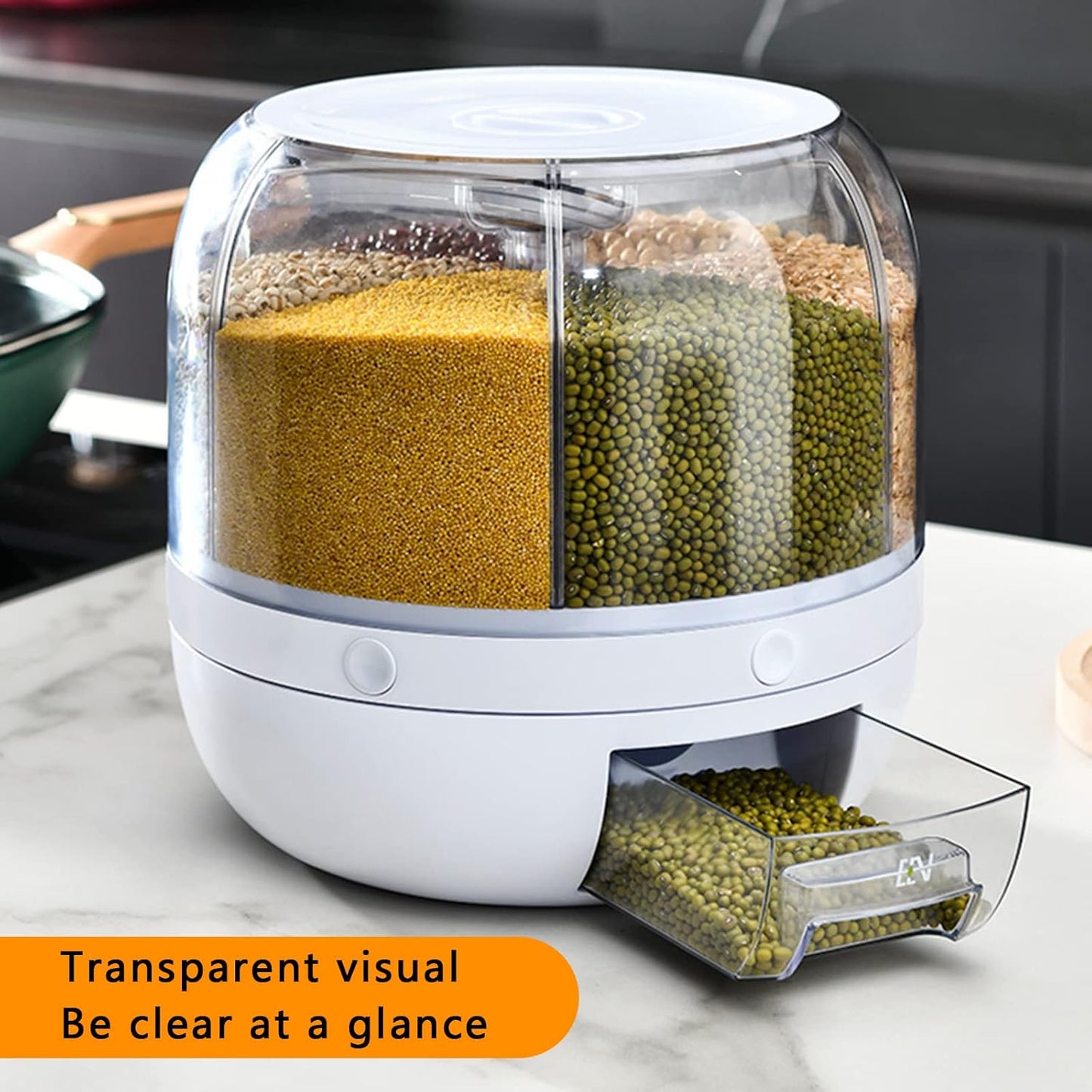 HexaDome 360° Rotating Grain Storage Container and Dispenser
