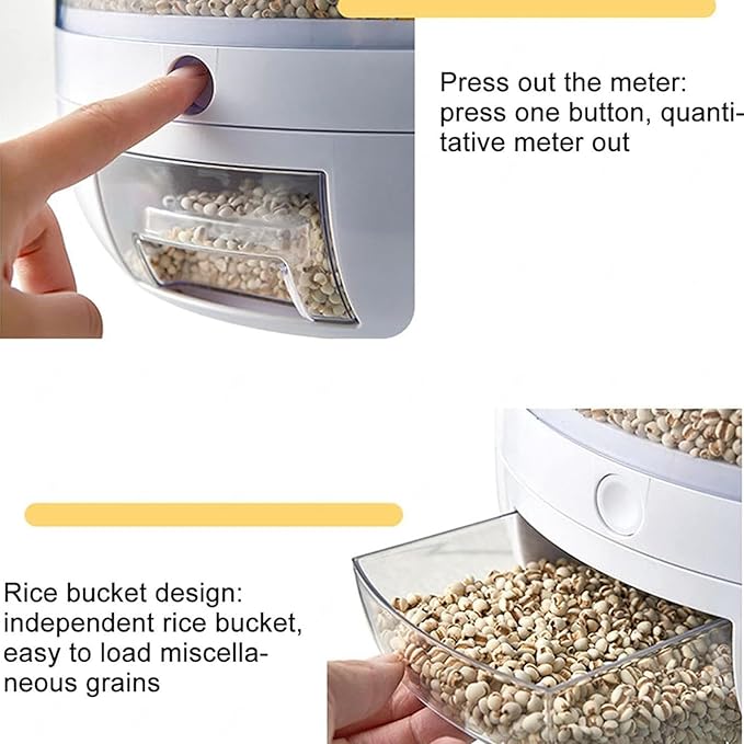 HexaDome 360° Rotating Grain Storage Container and Dispenser