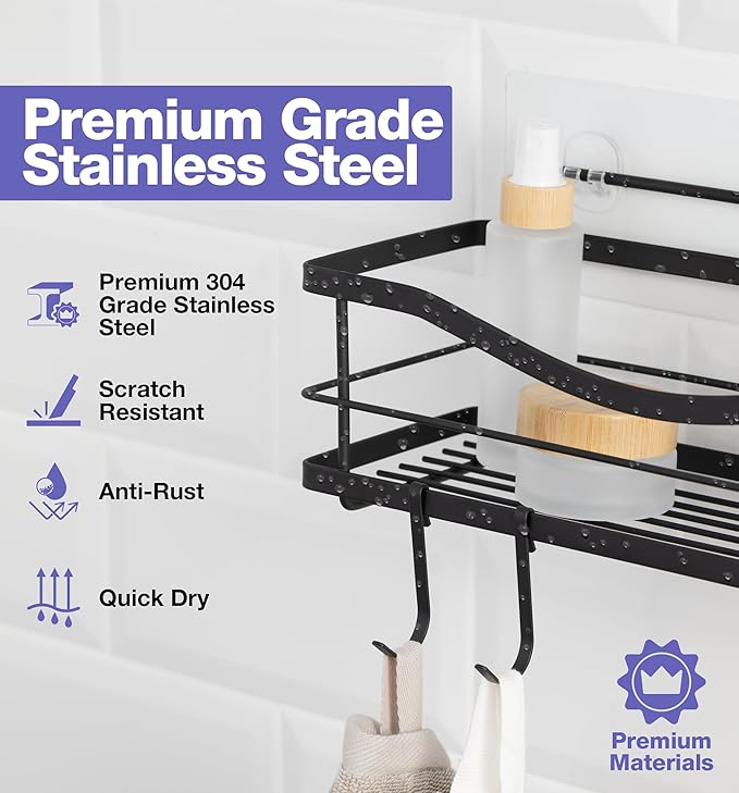 Premium Rustproof Stainless Steel Shower Caddy