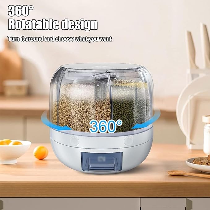HexaDome 360° Rotating Grain Storage Container and Dispenser