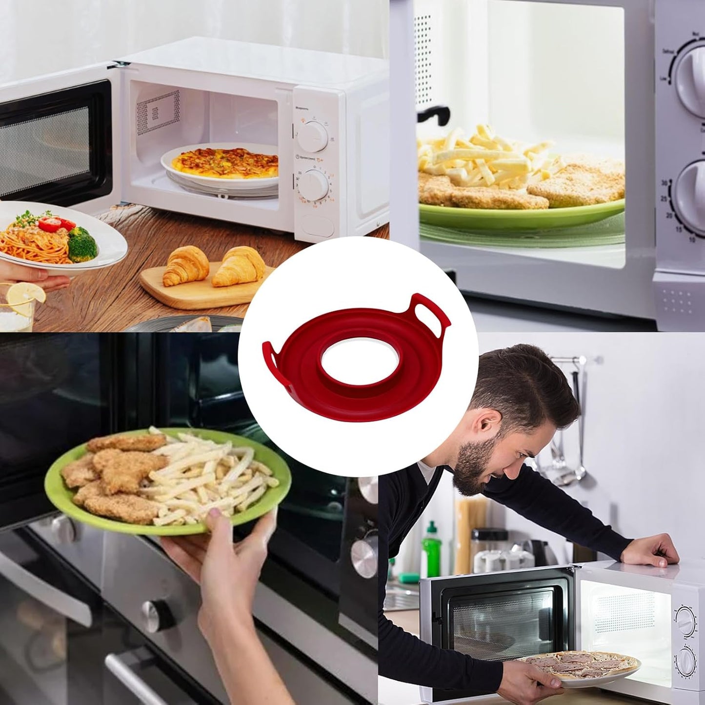 Burn-Free Multicolor Microwave Dish Holder(Set Of 2)