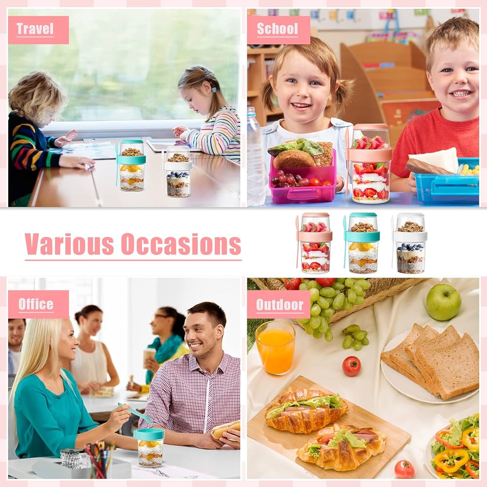 Dual-Compartment Smart Meal Multicolor Containers (Set of 3)