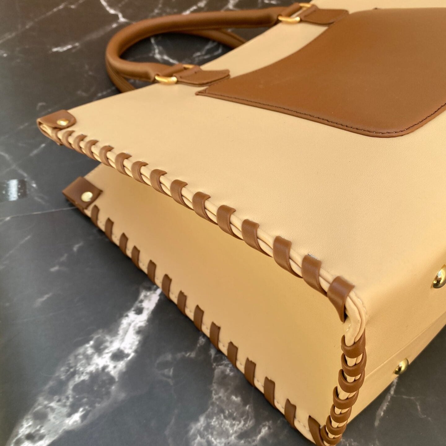 Trendy Two-Tone Office Laptop Tote