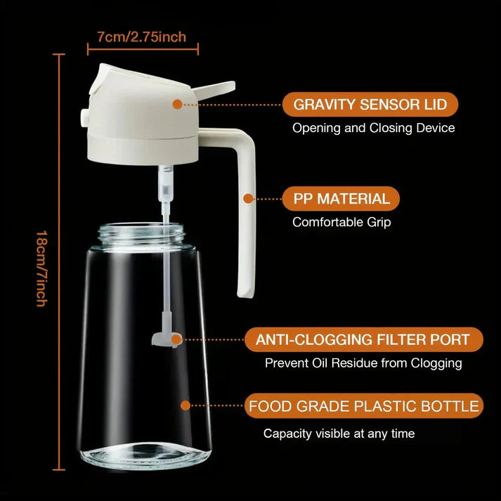 2 IN 1 Oil Sprayer & Dispenser for kitchen set off 2