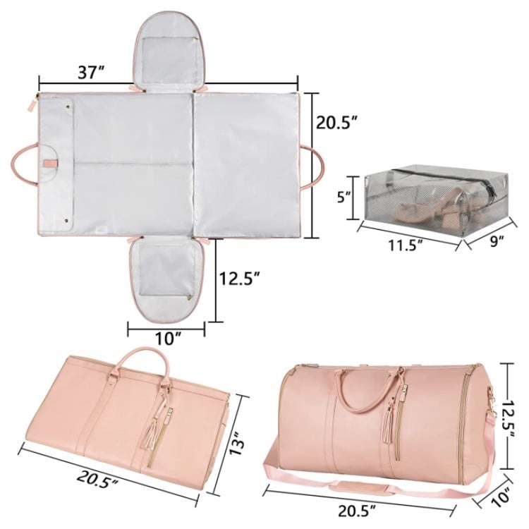 2 in 1 Foldable PU Leather Duffle Bag