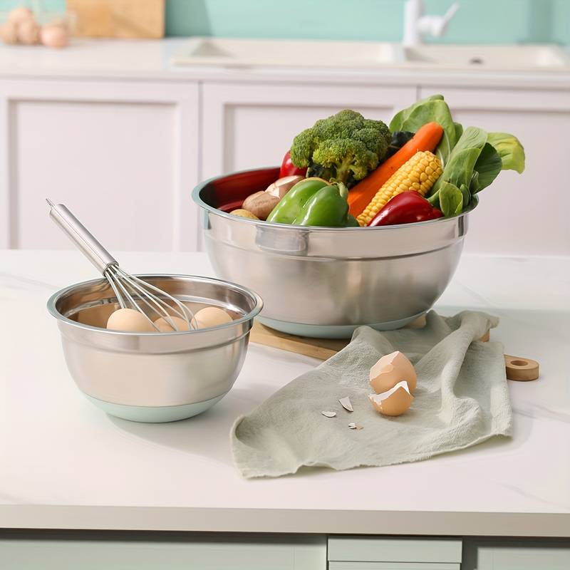 15PCS Stainless Steel Mixing Bowl Set with Airtight Lids