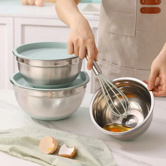 15PCS Stainless Steel Mixing Bowl Set with Airtight Lids