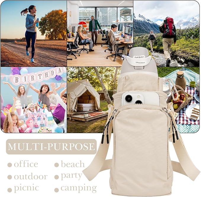 Water Bottle Carrier with Strap