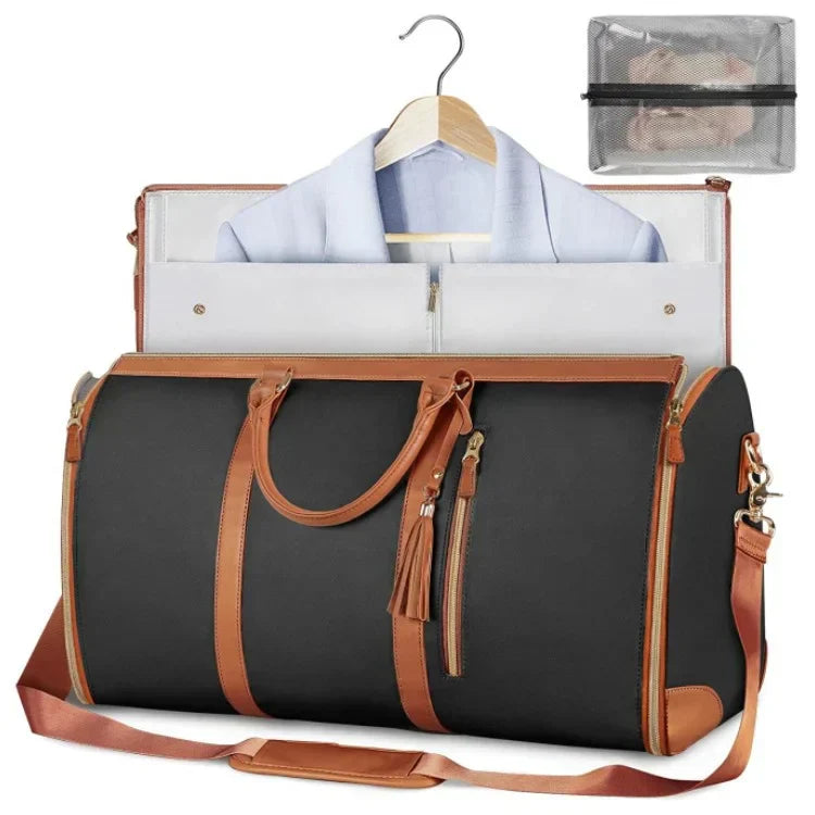 2 in 1 Foldable PU Leather Duffle Bag