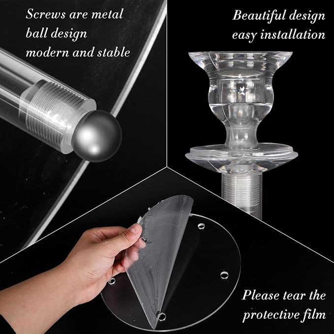 Crystal-Look Acrylic Candle Holder Set