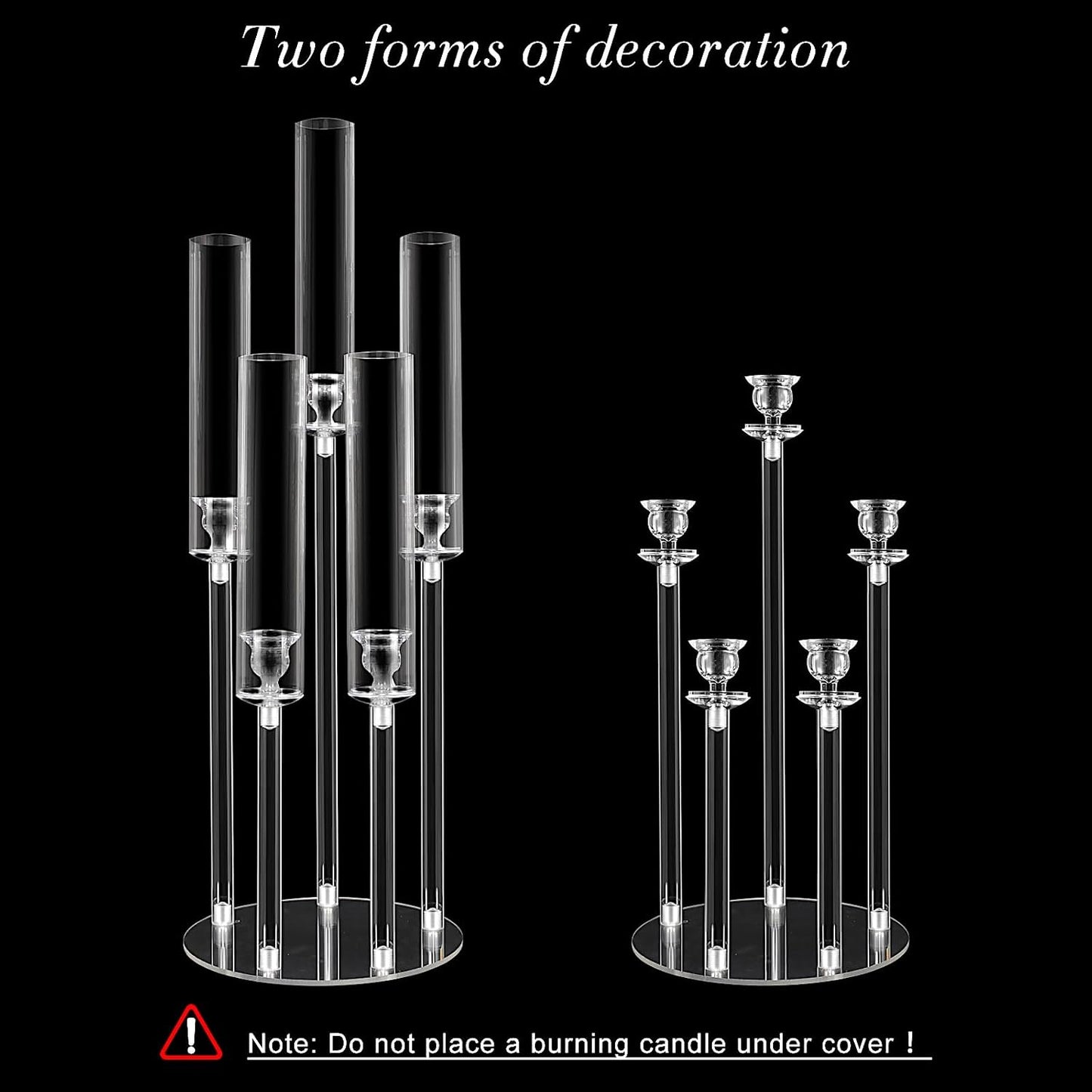 Crystal-Look Acrylic Candle Holder Set