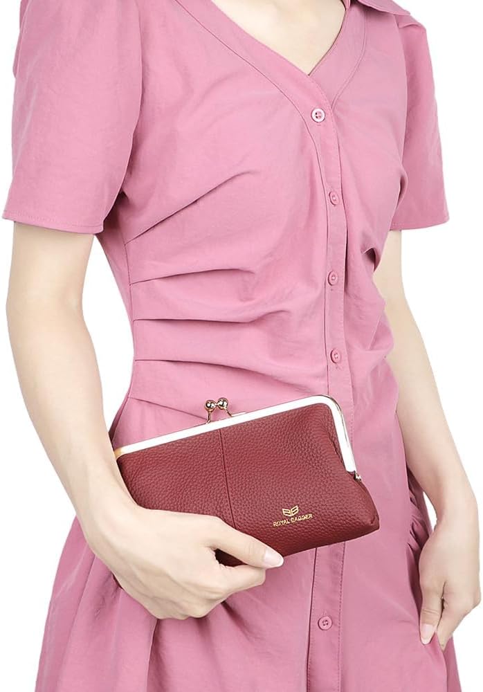 RFID Compact Leather Clutch Wallet