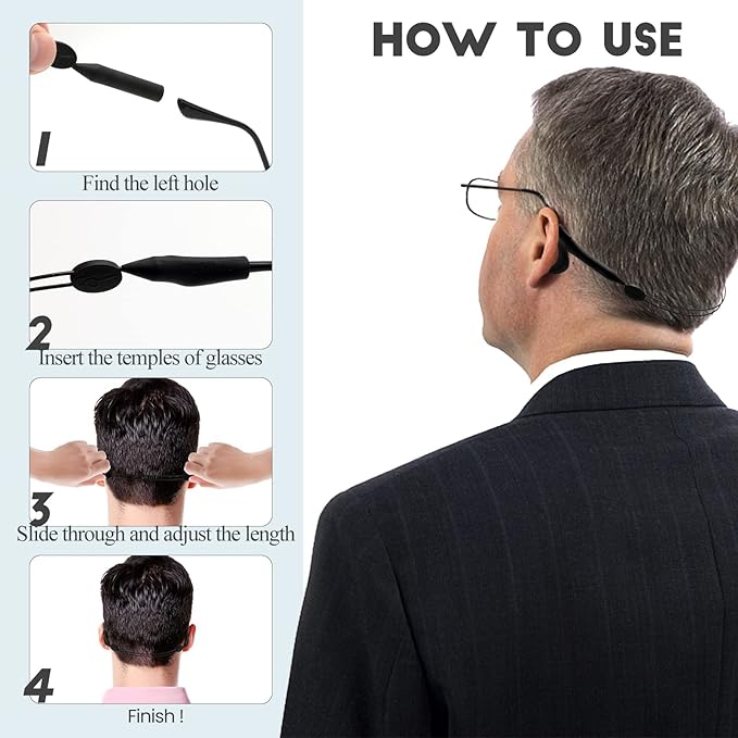 Adjustable Anti-Slip Eyeglasses Retaining Straps
