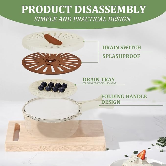 2-in-1 Fruit Washer & Storage Basket with Lid