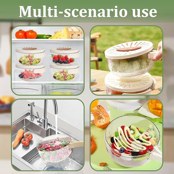 2-in-1 Fruit Washer & Storage Basket with Lid