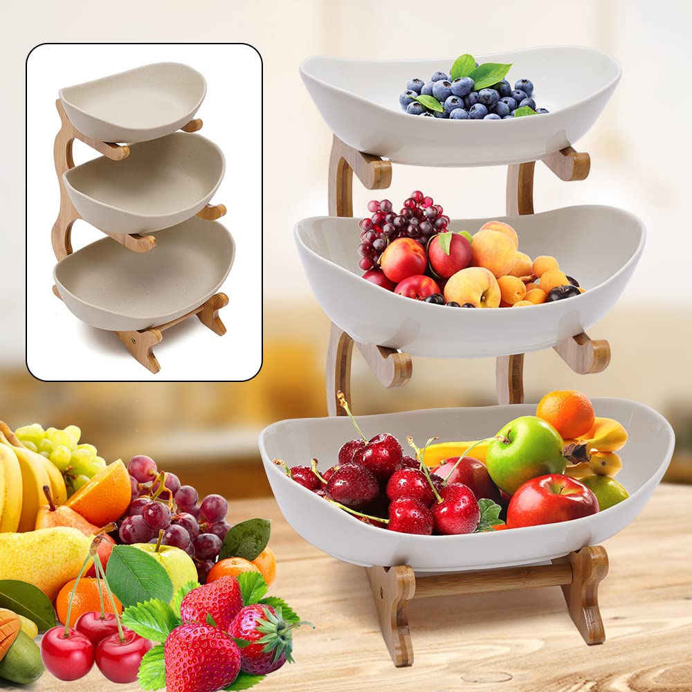 Multifunctional 3-Tier Fruit Basket Stand
