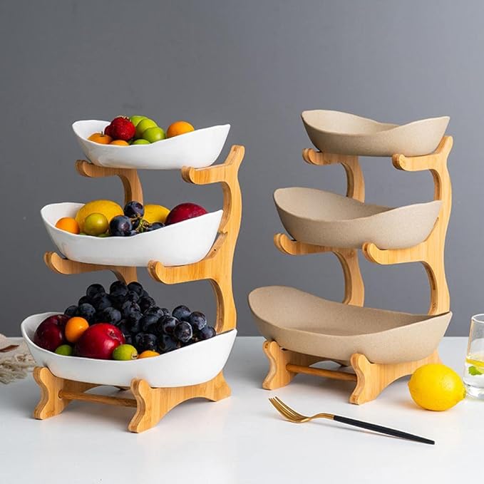 Multifunctional 3-Tier Fruit Basket Stand
