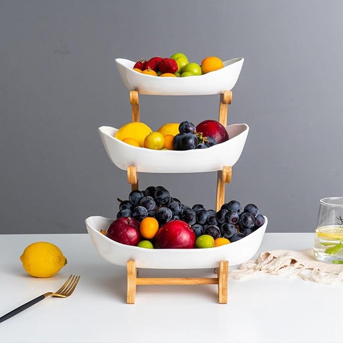 Multifunctional 3-Tier Fruit Basket Stand