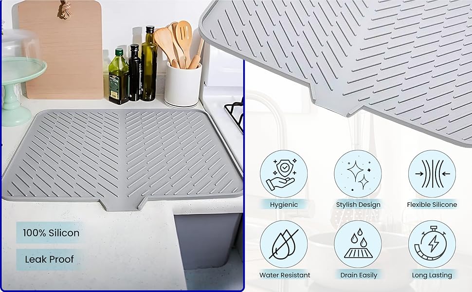 Foldable Easy-Clean Dish Drying Mat