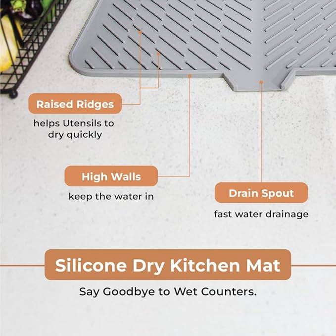 Foldable Easy-Clean Dish Drying Mat
