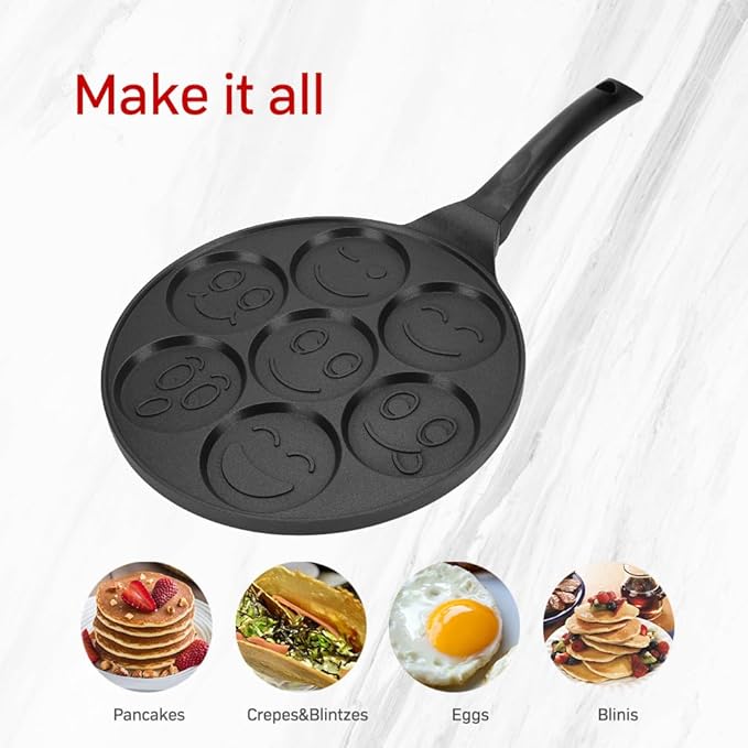 7-Mold Smiley Face Pancake Maker