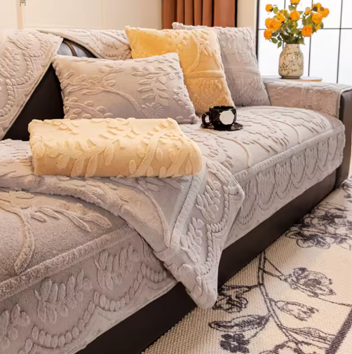 Non-Slip Warm Plush Sofa Cover
