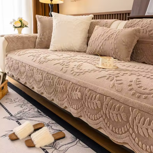 Non-Slip Warm Plush Sofa Cover