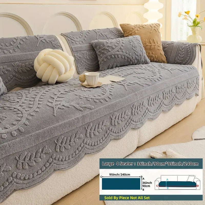 Non-Slip Warm Plush Sofa Cover