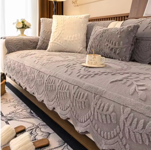 Non-Slip Warm Plush Sofa Cover