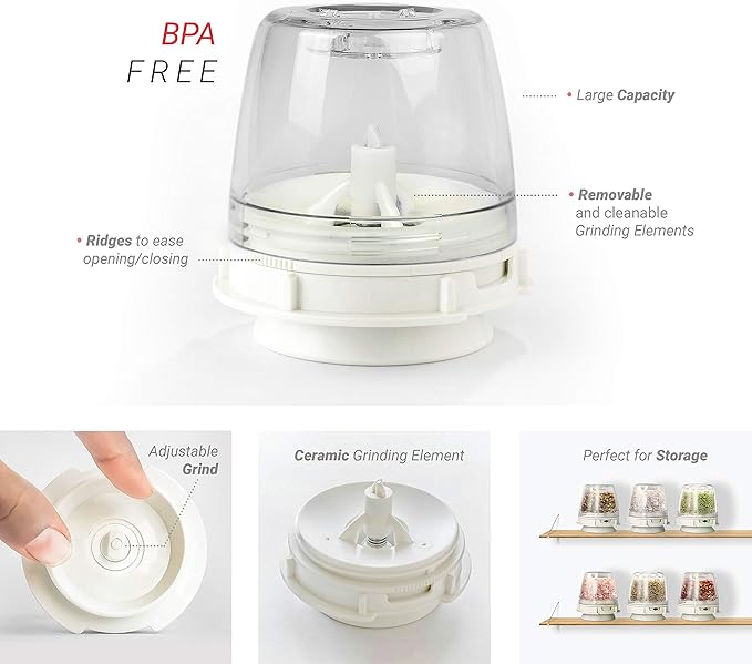 Dual Pod Rechargeable Electric Spice Grinder