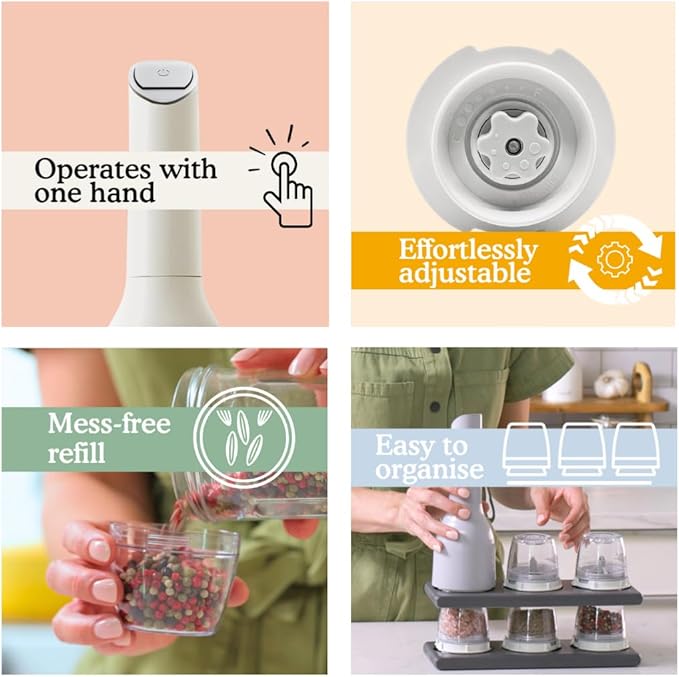 Dual Pod Rechargeable Electric Spice Grinder