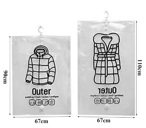 Side Zipper Hanging Vacuum Storage Bag