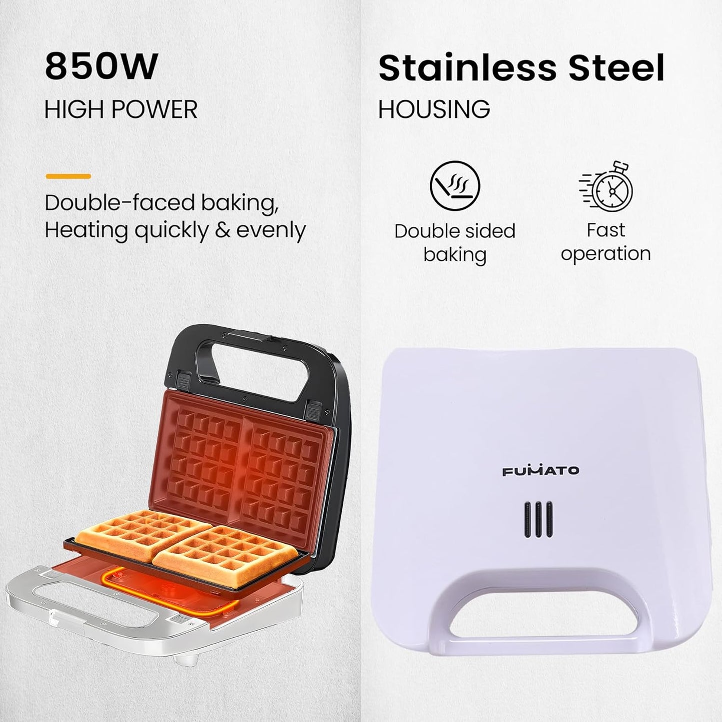 3-in-1 Sandwich & Waffle Maker