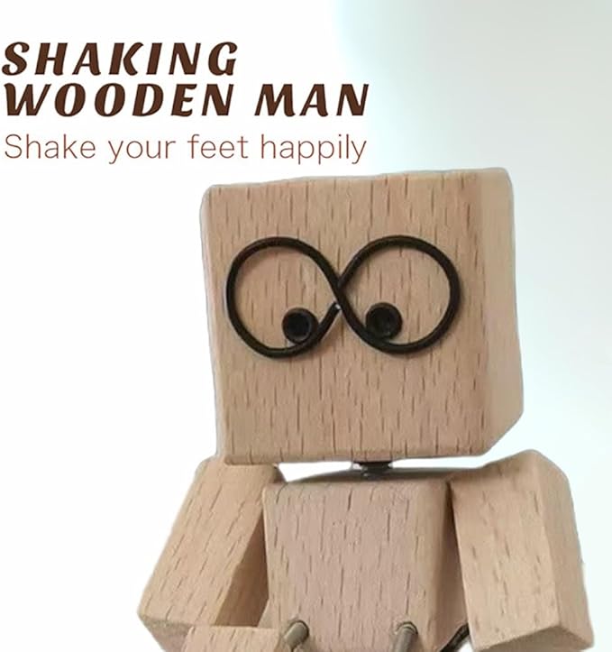 Shaking Feet Wooden Doll (Set of 2)