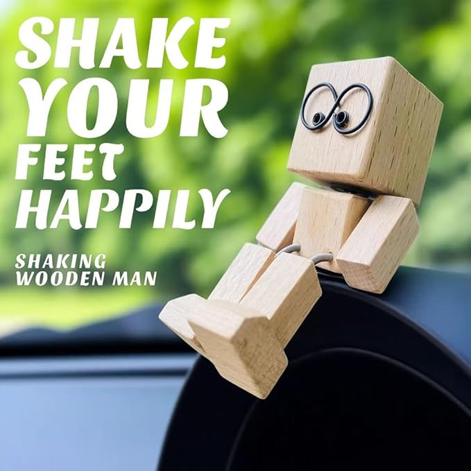Shaking Feet Wooden Doll (Set of 2)
