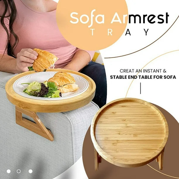 Adjustable Bamboo Sofa Arm Tray