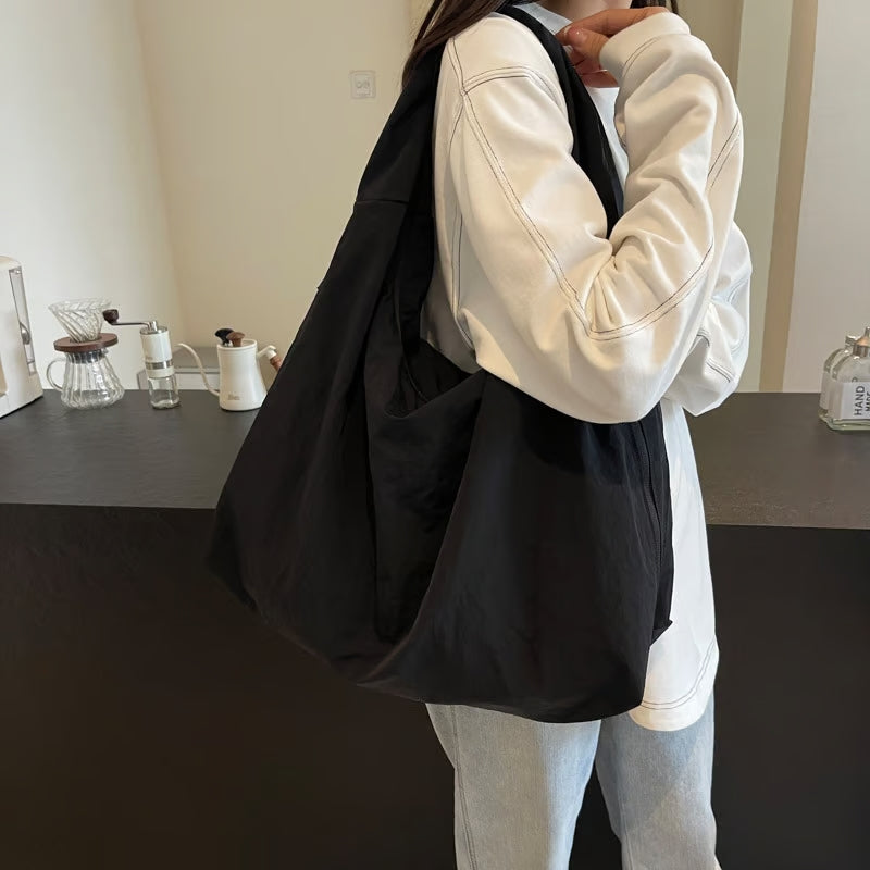 Textured Draped Tote Bag