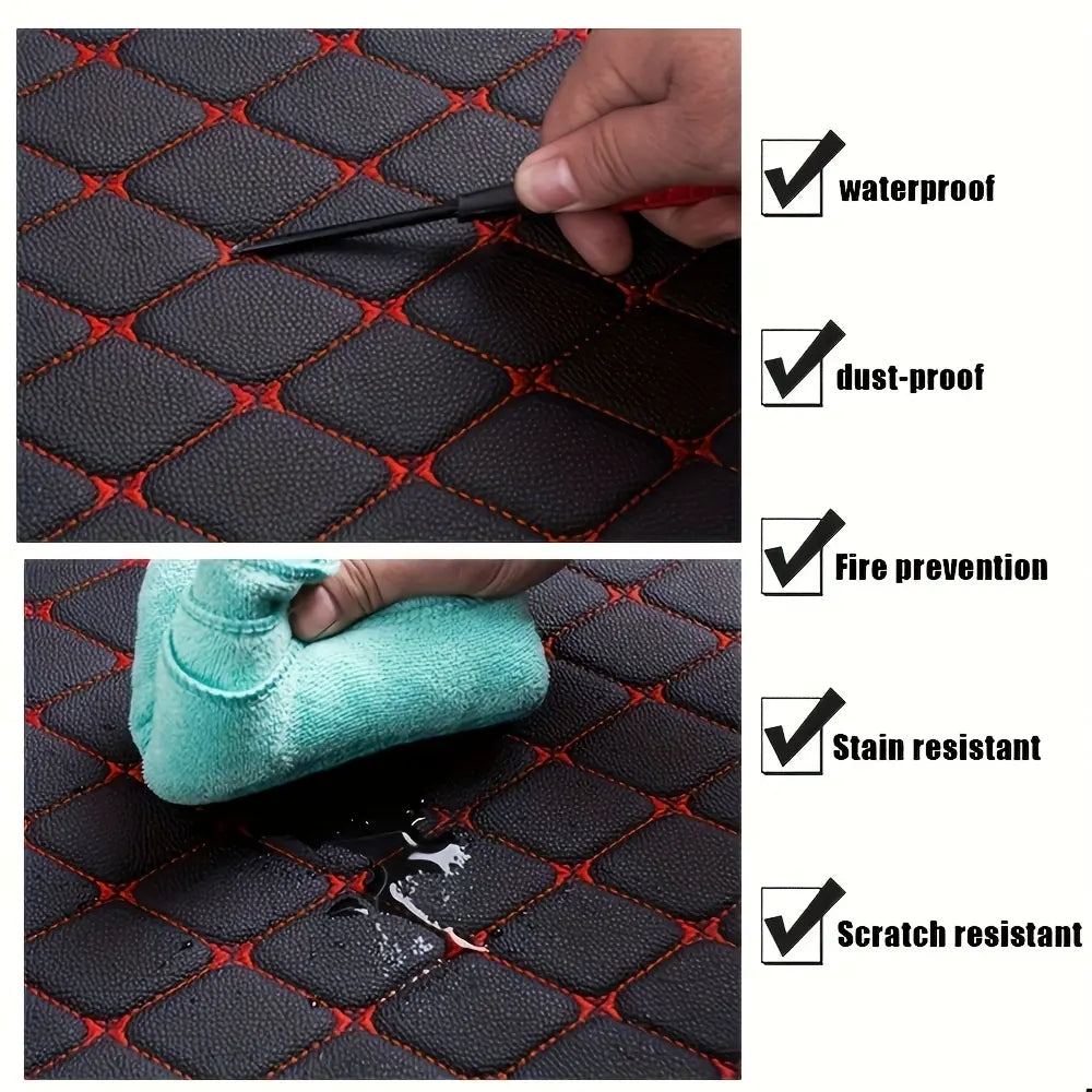 5-piece waterproof leather car mat set