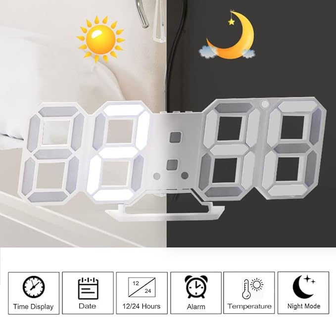 Acrylic 3D LED Digital Table Clock